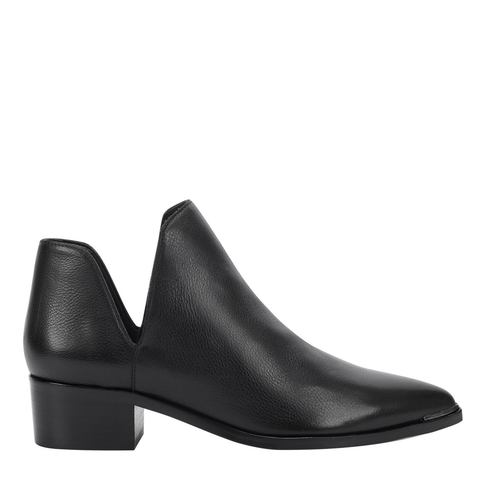 MARC FISHER YIKDA BLACK LEATHER BOOTIES SIZE 10